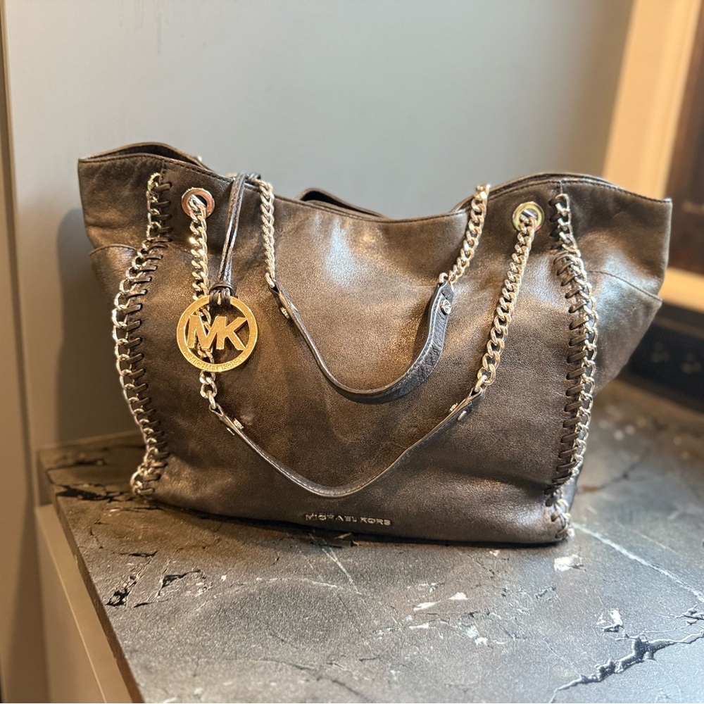 Michael Kors Black Leather Tote Bag